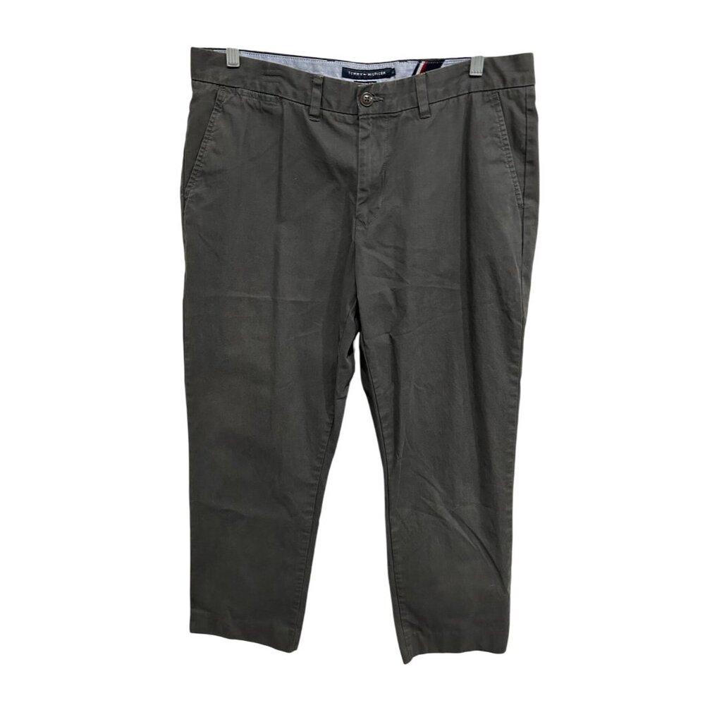 Tommy Hilfiger Mens Custom Fit Chino Pants Size 36x32 Khaki Casual Trousers